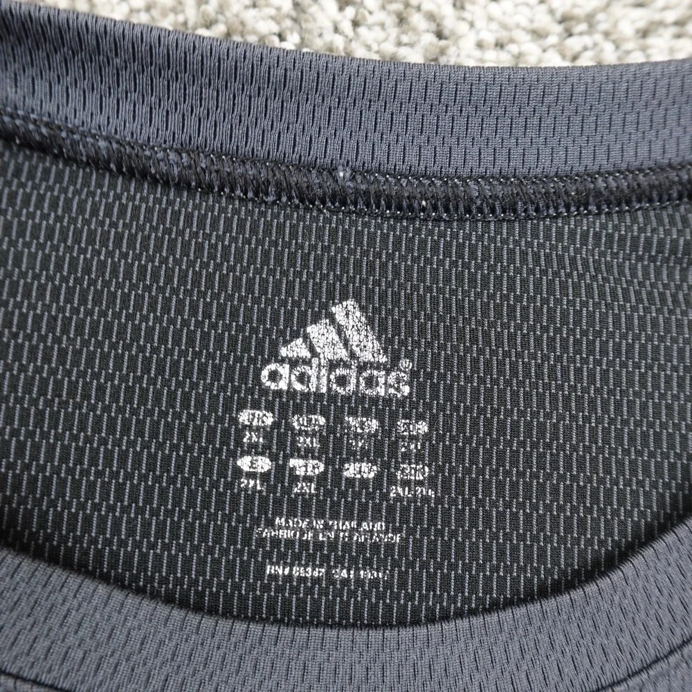 VTG Adidas Shirt Mens 2XL Gray Climalite Athletic Gym Workout Train‎ Grunge Y2K